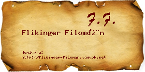 Flikinger Filomén névjegykártya
